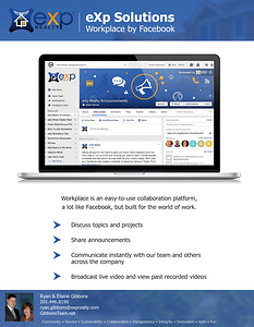 eXp Realty Solutions Workplace is eXp Realty's own version of Facebook just for its agents. Agents use groups to share information on technology, lead generation, company announcements, and more.